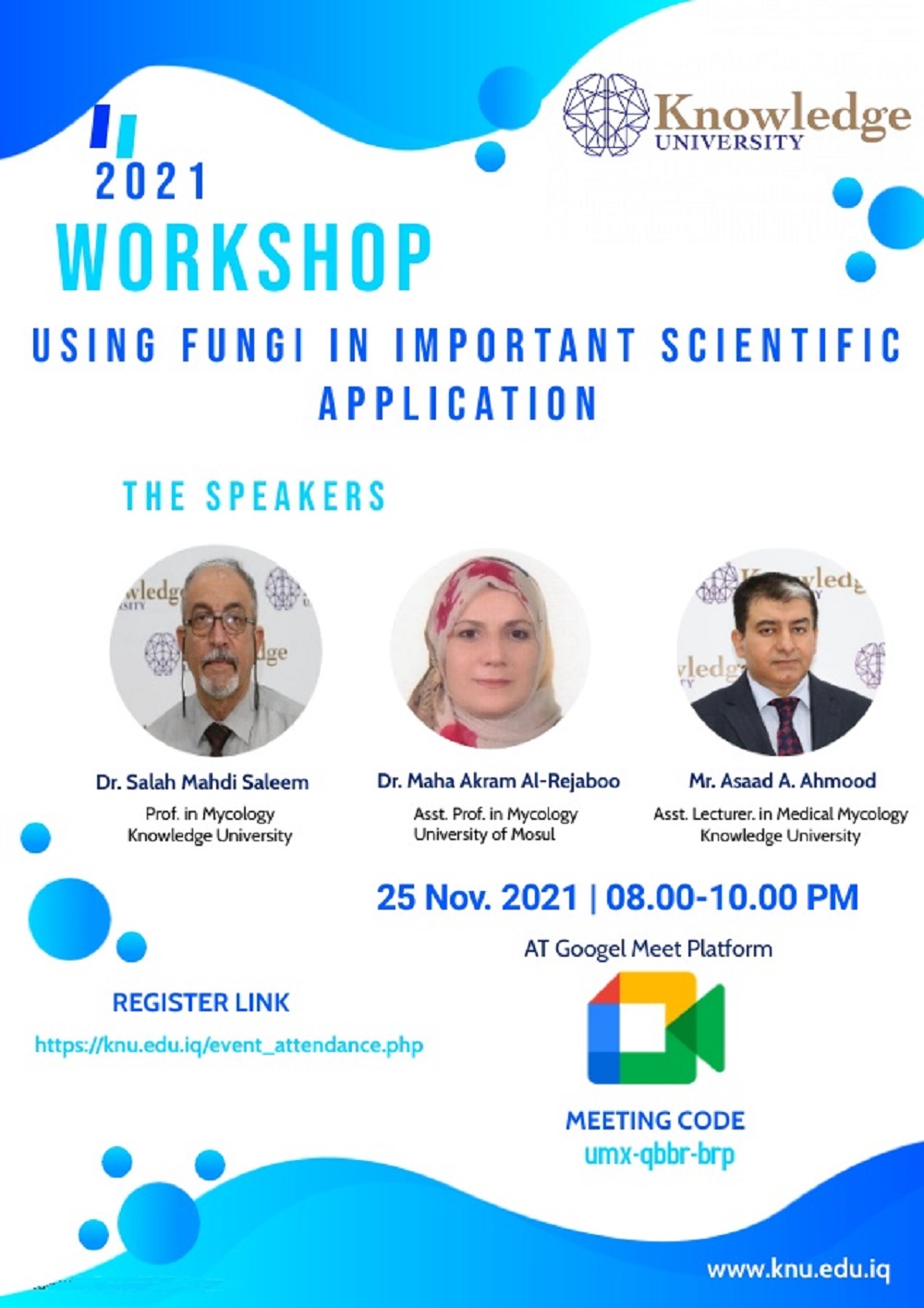 USING FUNGI IN IMPORTANT SCIENTIFIC APPLICATION Workshop